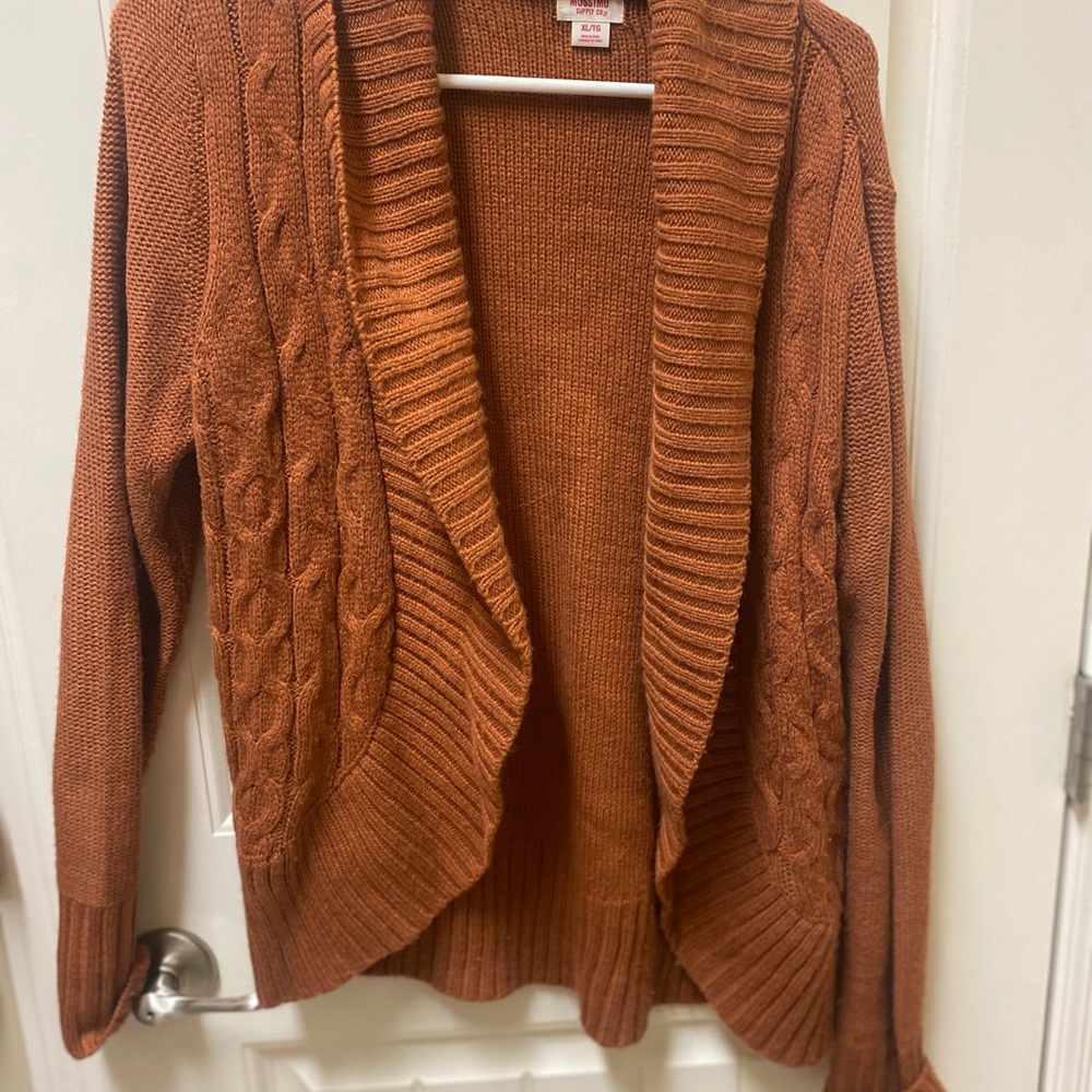 Massimo Black and Tan Cardigan Sweaters Shawl Collar - Picture 8 of 10